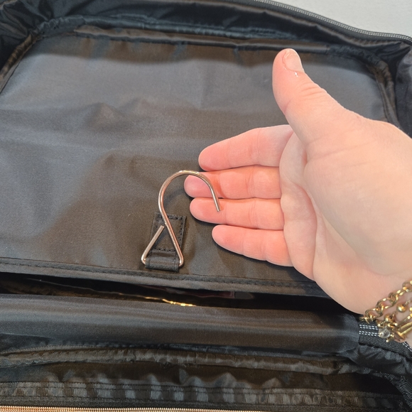 Black Hanging Travel Makeup Bag Large Cosmetic Organizer Case Clear Zip Pockets - Picture 6 of 12